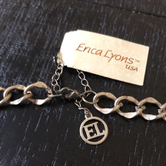 NWT Erica Lyons USA Signed Worn Silver Tone & Colorful Beads Artsy Necklace! - Picture 4 of 4